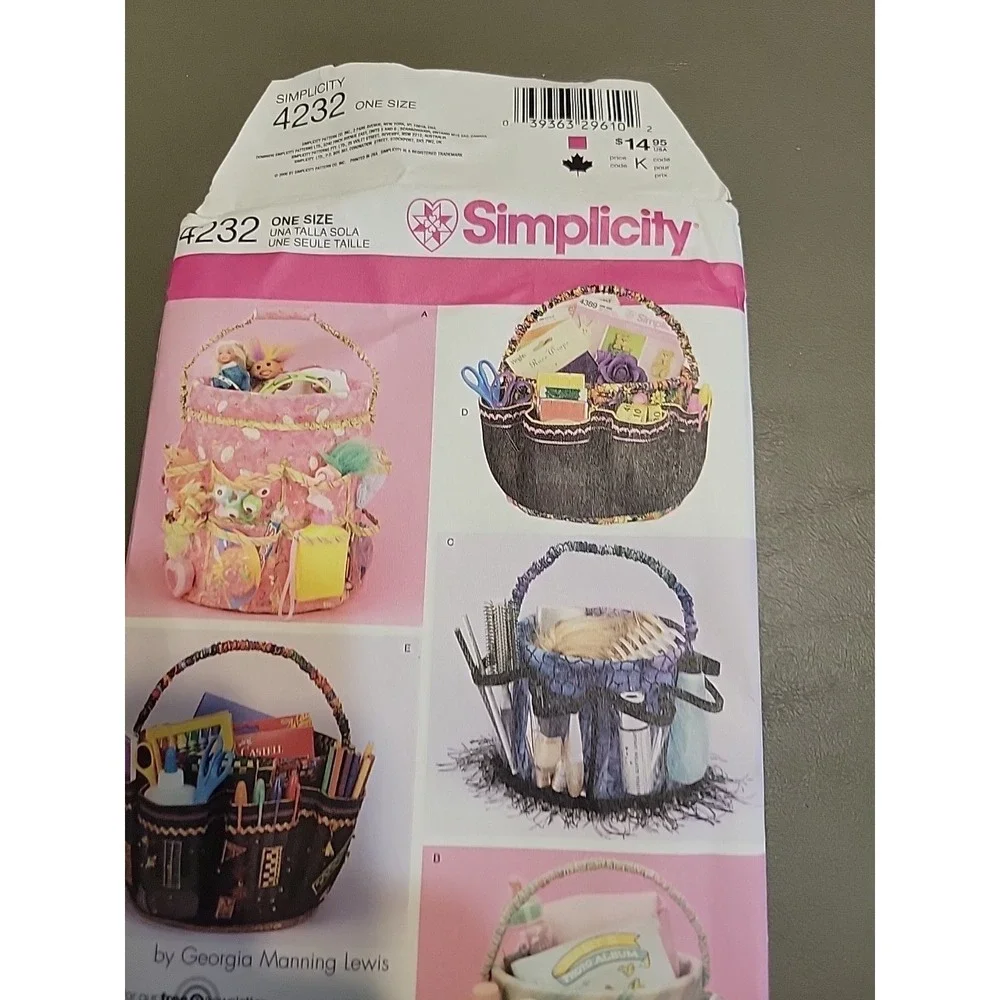 Bucket organizers covers craft‎ pattern 4232 UNCUT Easter Teacher baby basket